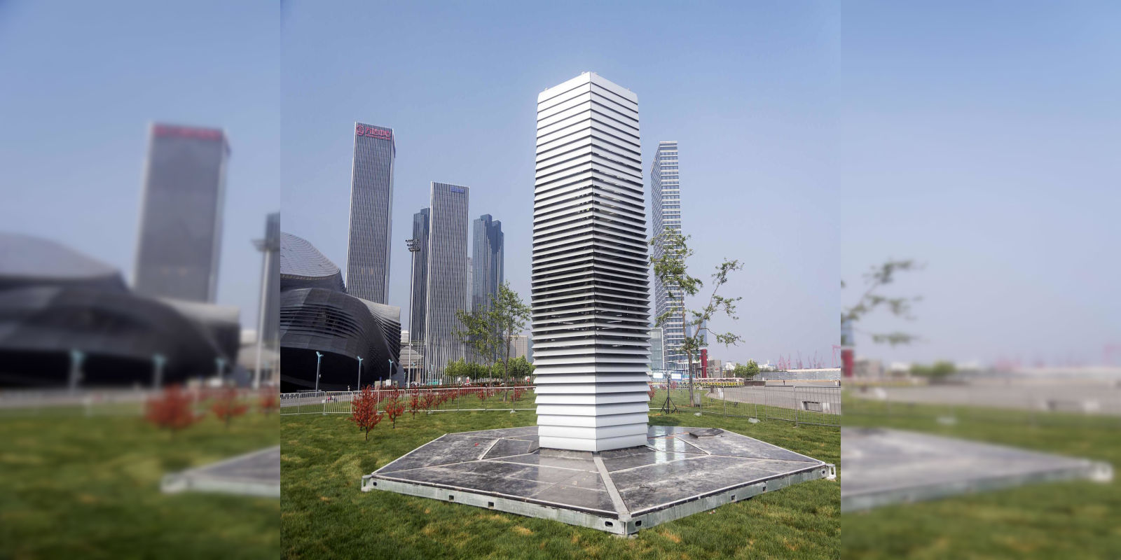 Air Purifier Concept – The future of our planet – Clean air in cities – The future of a greener planet